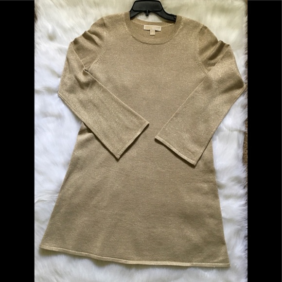 Michael Kors Dresses & Skirts - Michael Kors - Gold shimmer A-line sweater dress